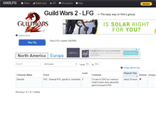Tablet Screenshot of gw2lfg.com